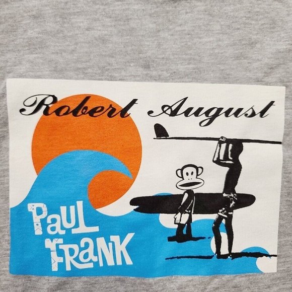 Vintage Paul Frank Tshirt, Unisex, Robert August, Grey, Small - Picture 2 of 6